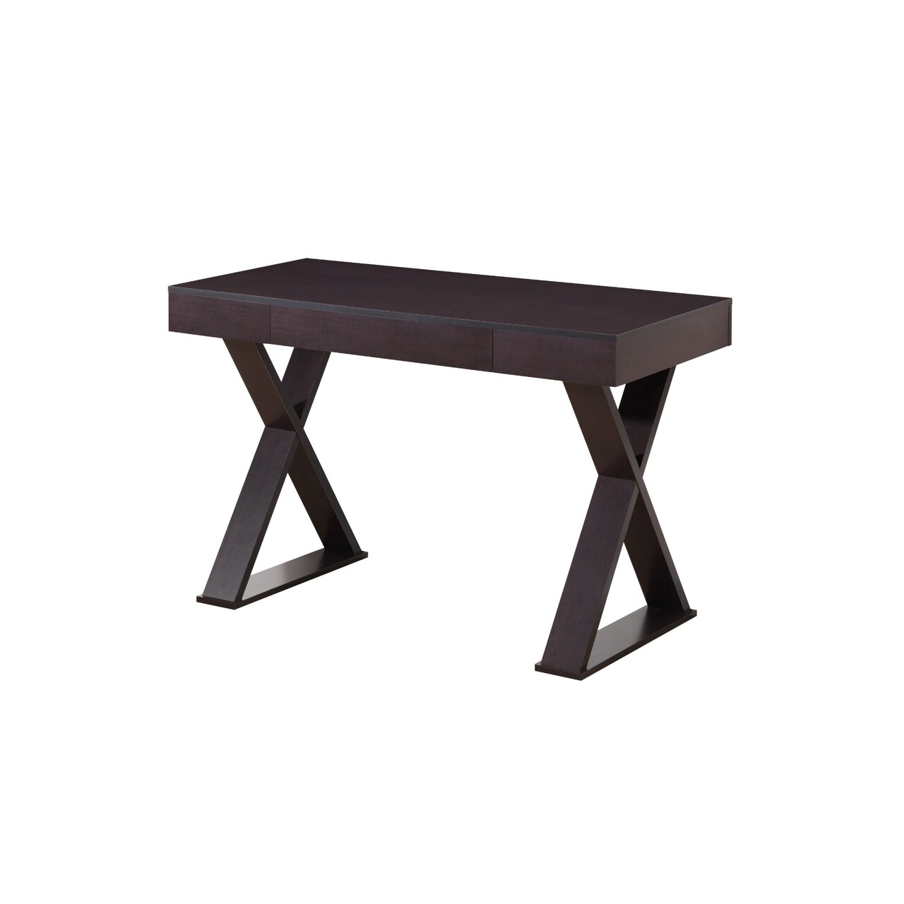 Techni Office Solutions 47.25-Inch Dark Brown Durable Rectangular Writing Desk With Crossed Legs